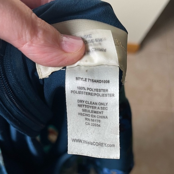 Anthropologie Corey Lynn Calter - Short Sleeve A-Line Blue Floral Dress Size 10 - Picture 5 of 9